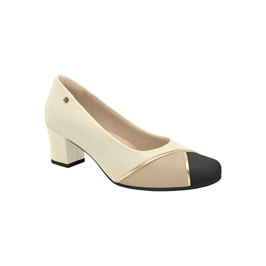 Escarpín tacón medio líneas cruzadas – Laura