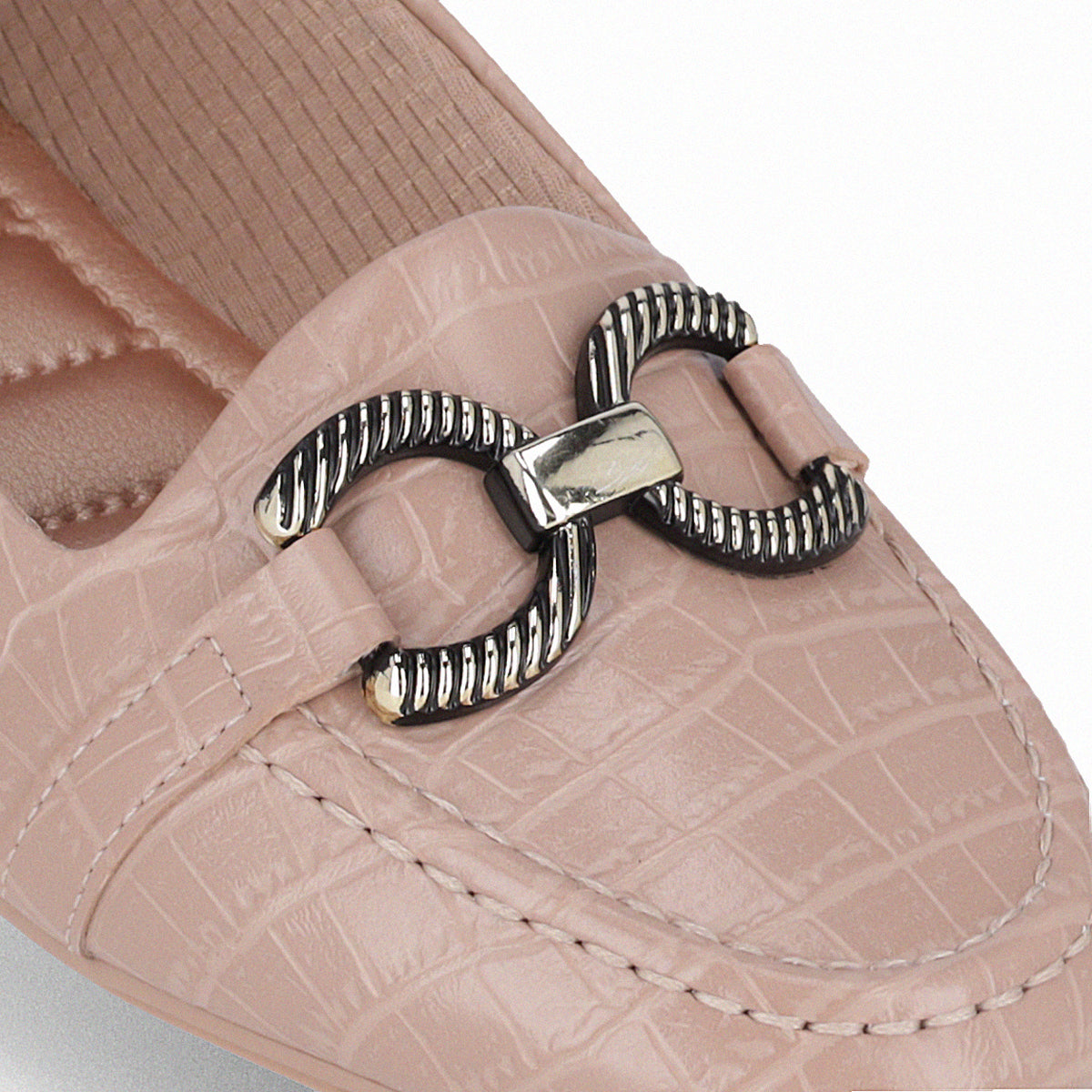 Balerina tacón bajo con textura croco - Michele