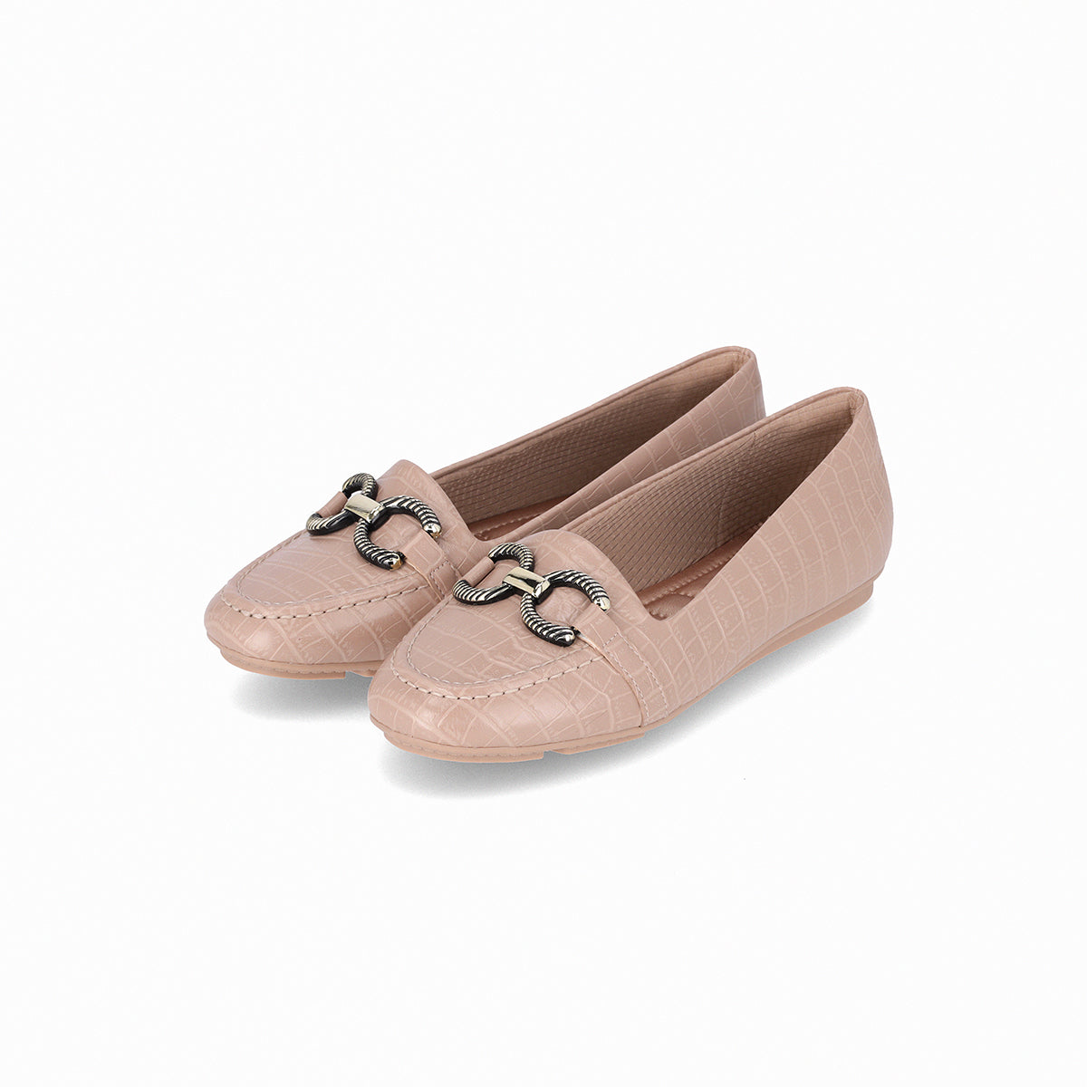 Balerina tacón bajo con textura croco - Michele