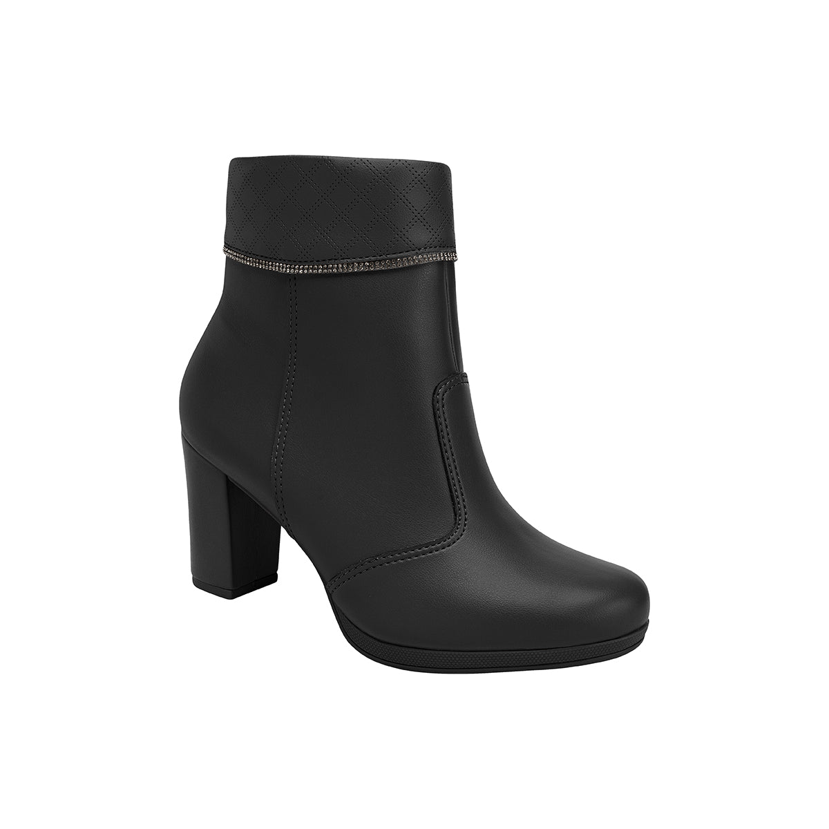 Botín clásico de tacón alto con textura en la parte superior - Deise