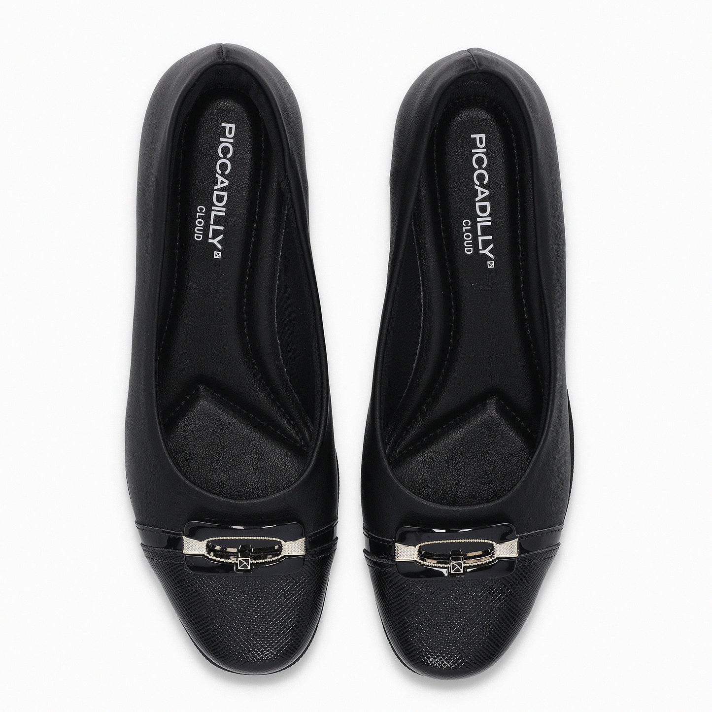 Balerina tacón corrido con aplicación al frente - Ivone