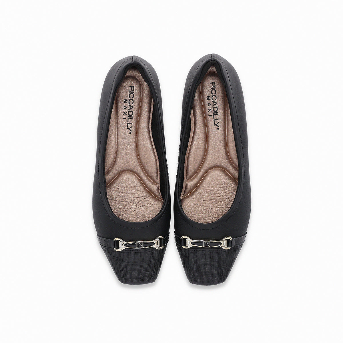 Balerina cap toe con hebilla y puntera cuadrada – Fernanda