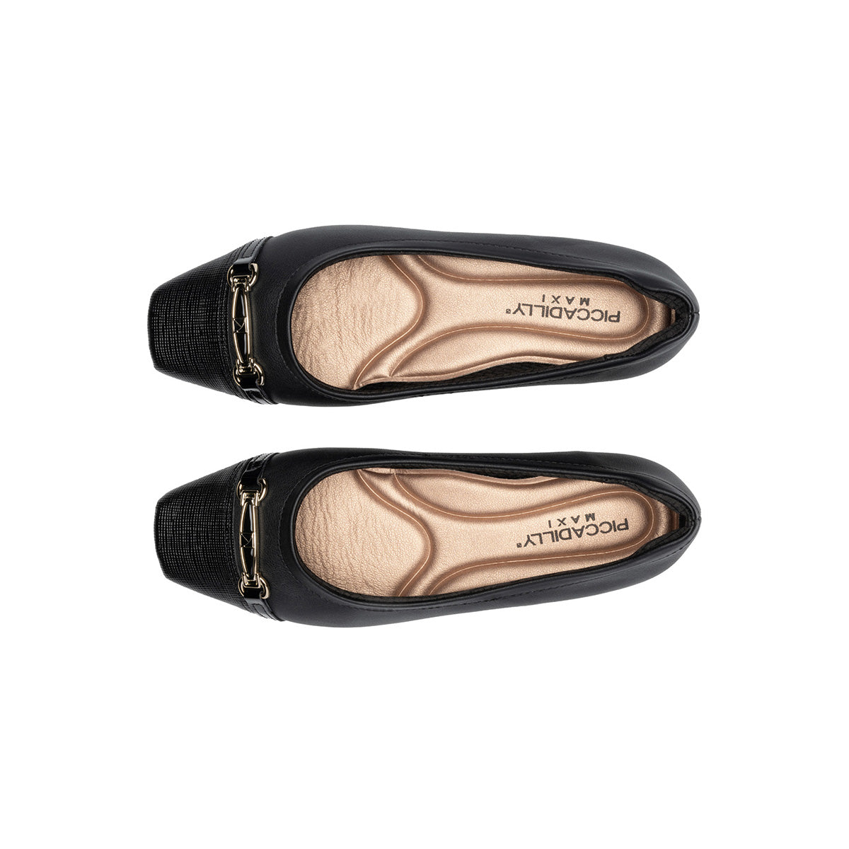 Balerina cap toe con hebilla y puntera cuadrada – Fernanda