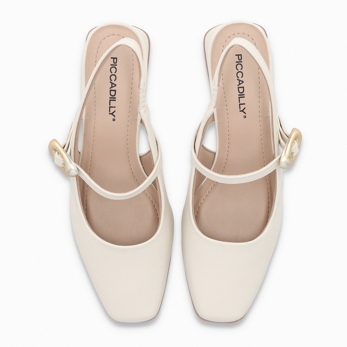 Zapatilla semi abierta de tacón medio con tira ajustable - Tati