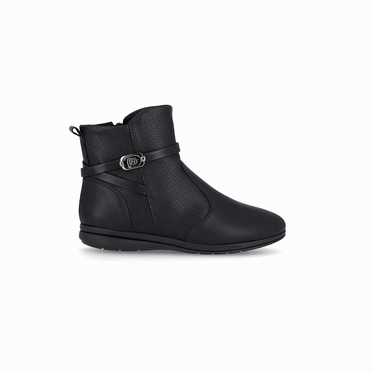 Botines al tobillo con doble textura y hebilla lateral - Anabela