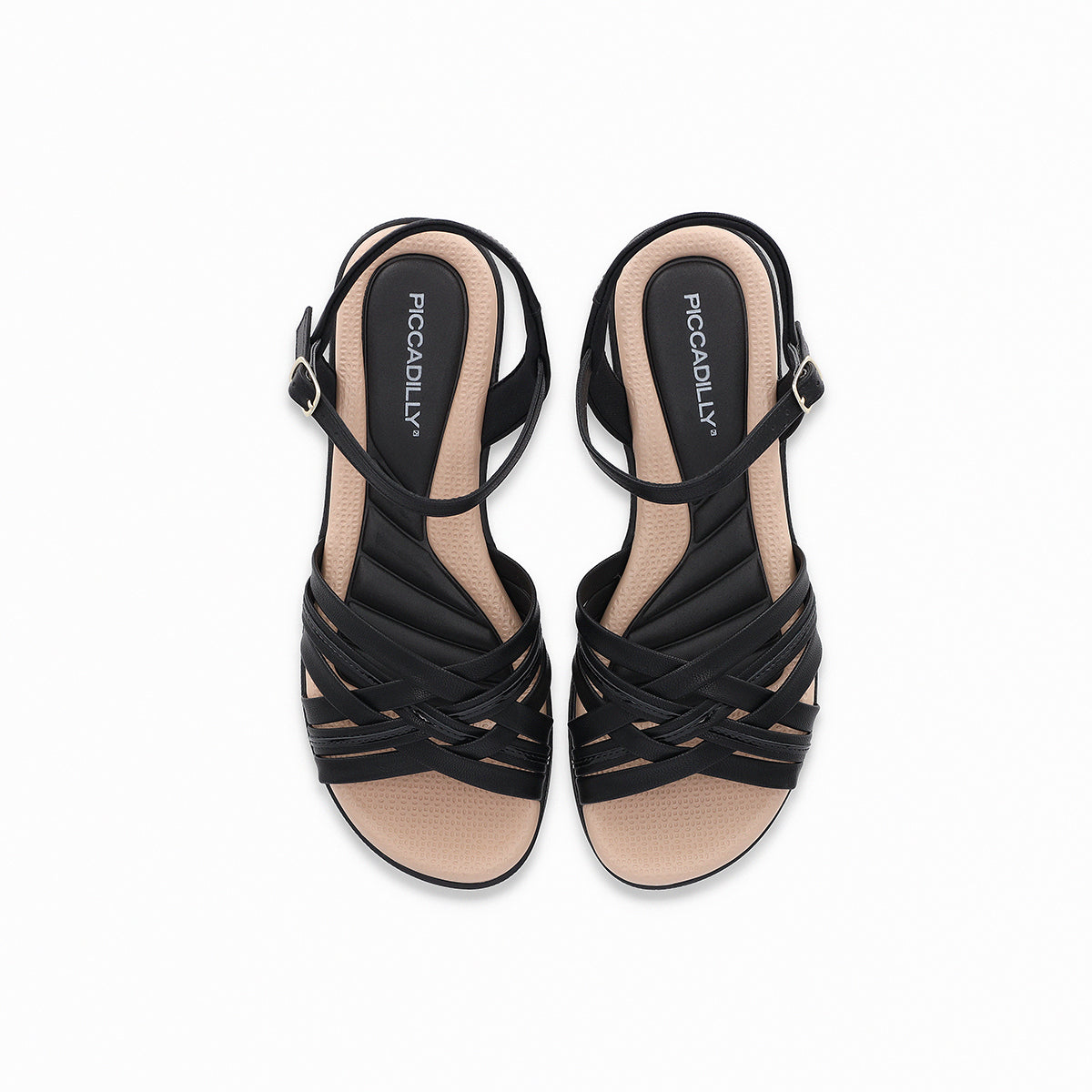 Sandalia de piso con correa y tiras cruzadas – Rejane