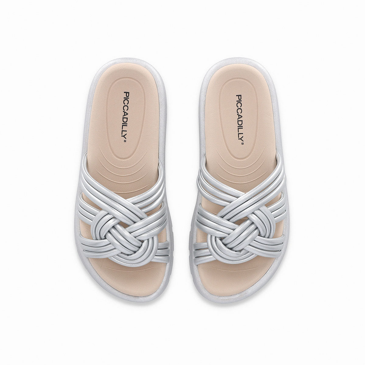 Sandalia casual tiras engarzadas suela mediana – Gabriela