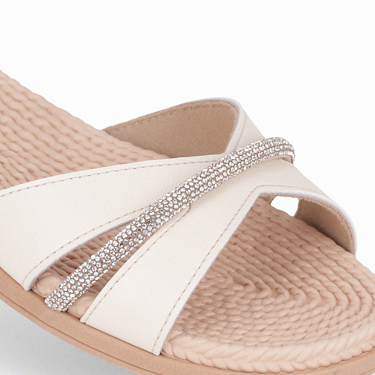 Flat con correa al tobillo dos tiras cruzadas – Adla