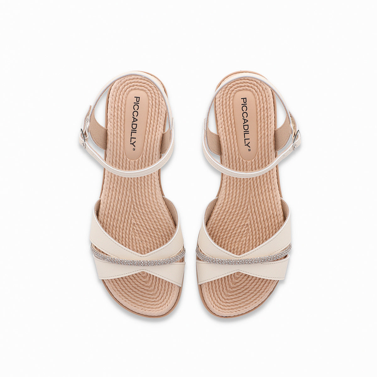 Flat con correa al tobillo dos tiras cruzadas – Adla