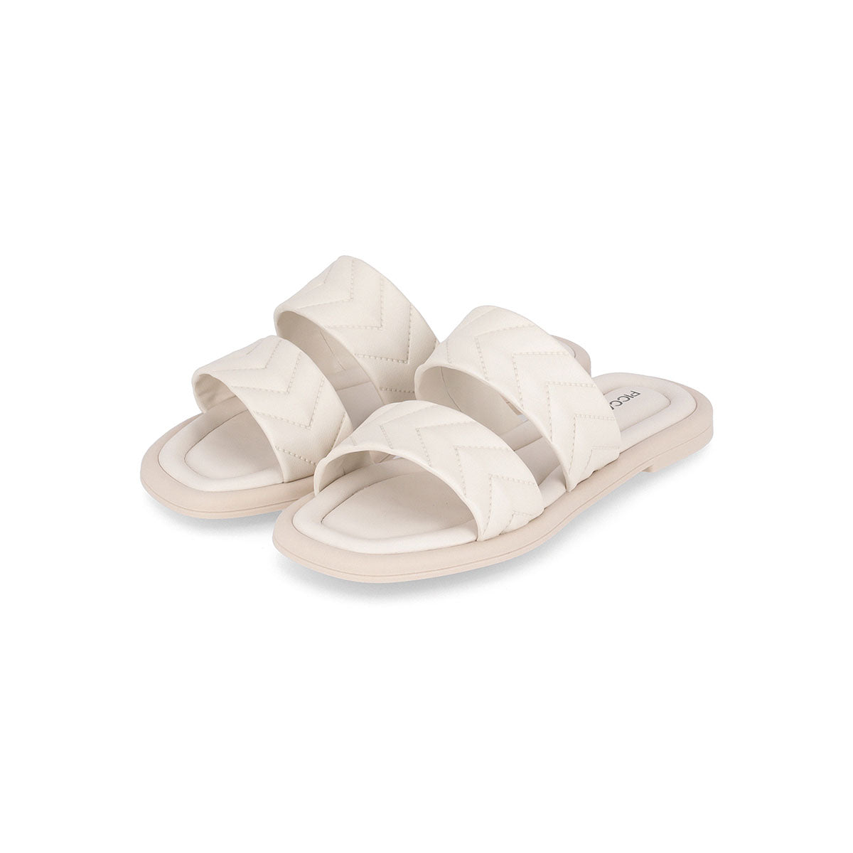 Flat dos tiras anchas con diseño en relieve – Manoele