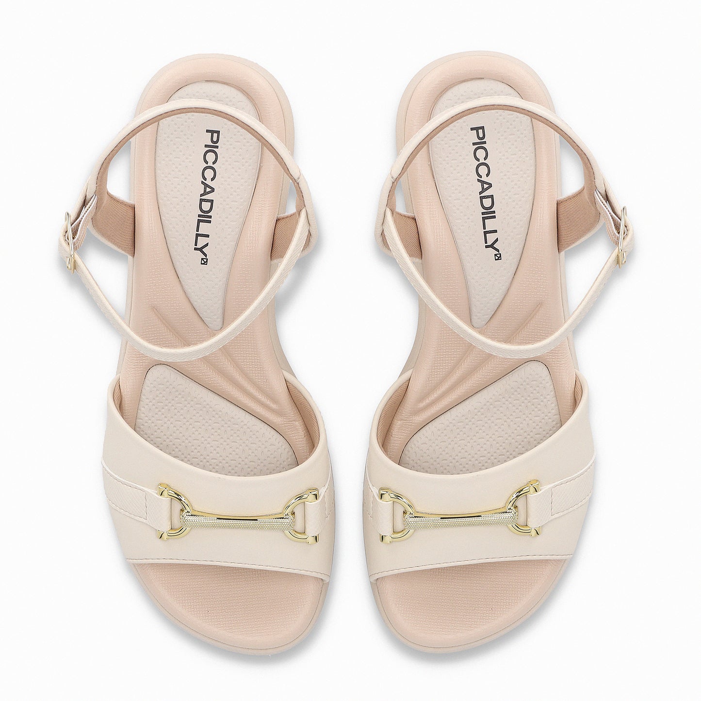 Sandalia clásica con correas al tobillo y aplicación metálica - Cecilia