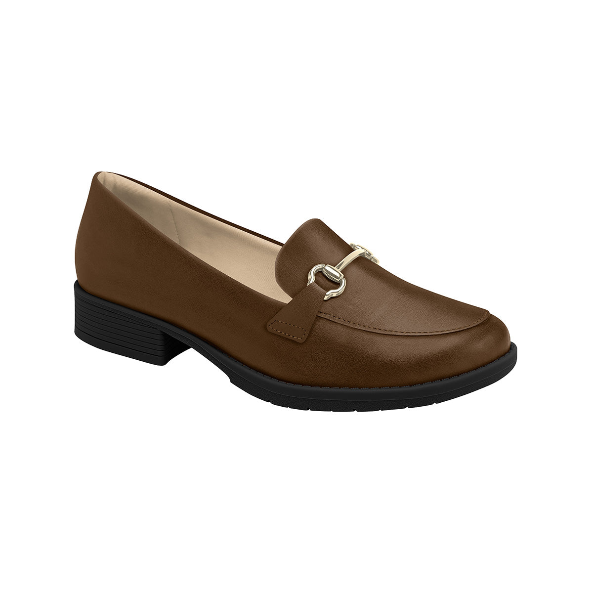 Mocasín de tacón bajo con herraje metálico Leci