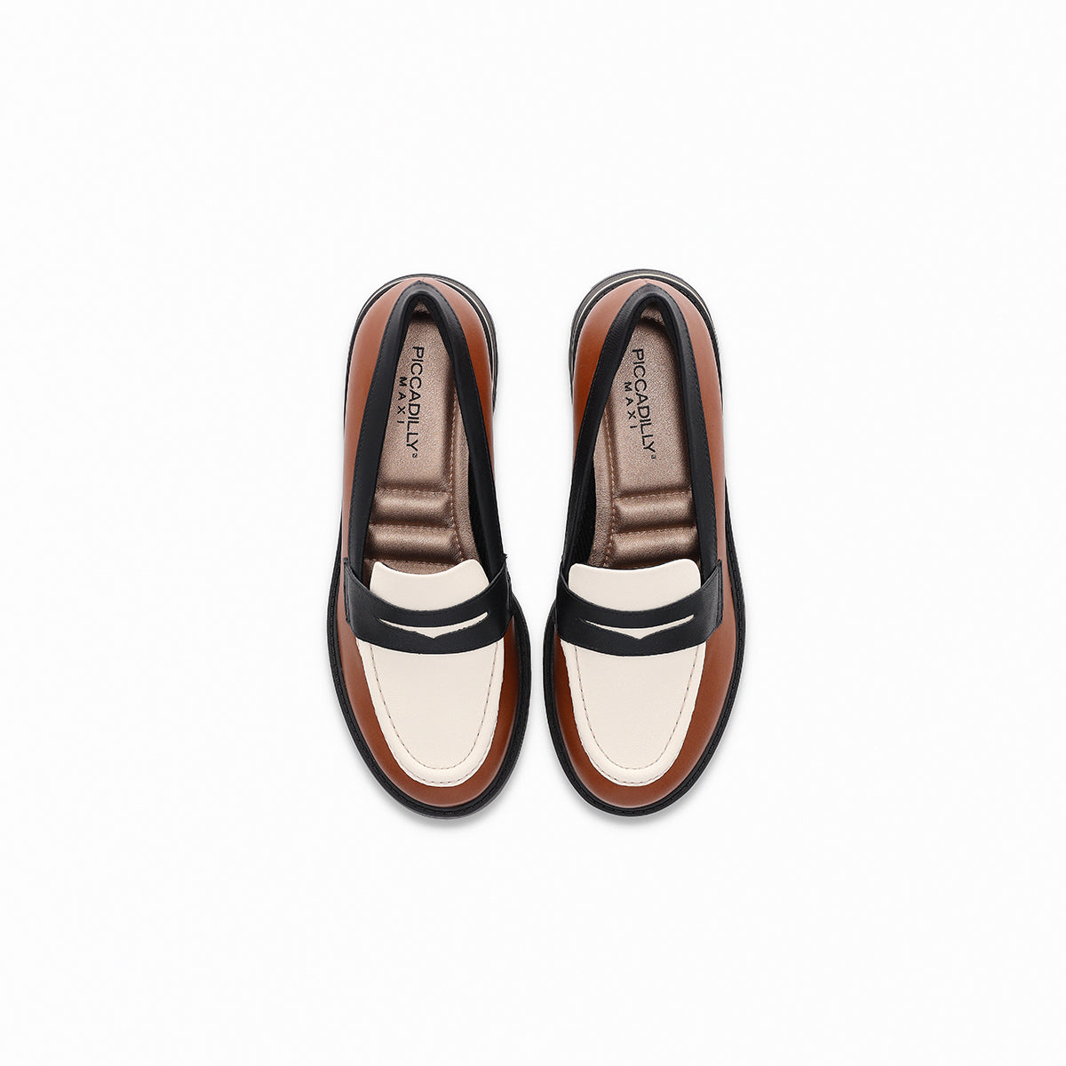 Mocasín tacón medio con detalle dorado – Gisa