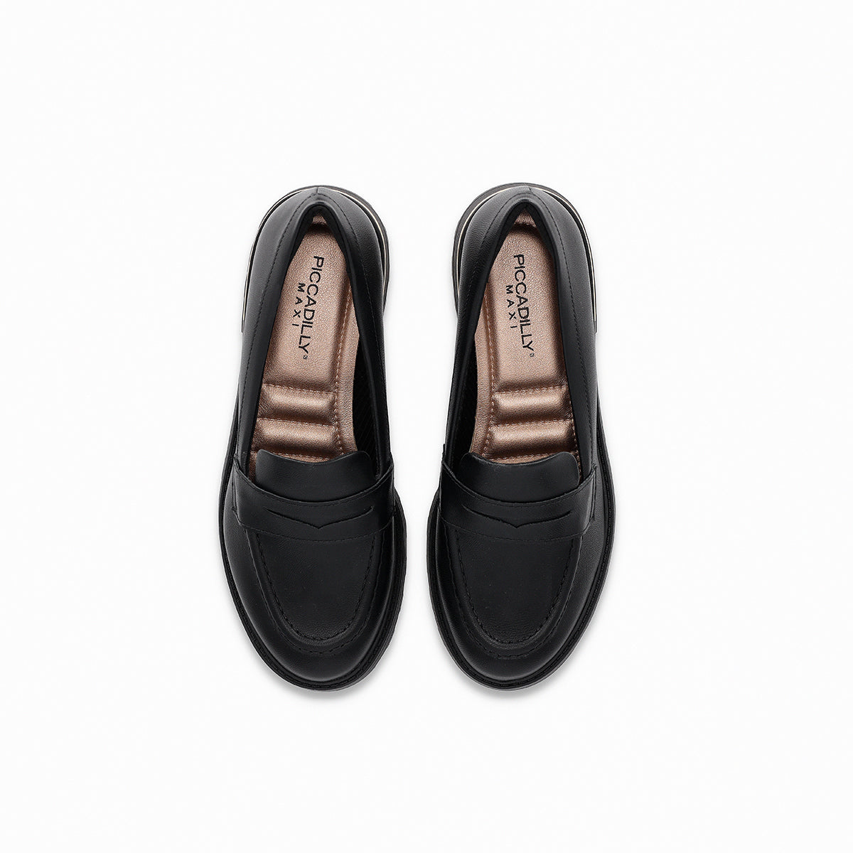 Mocasín tacón medio con detalle dorado – Gisa