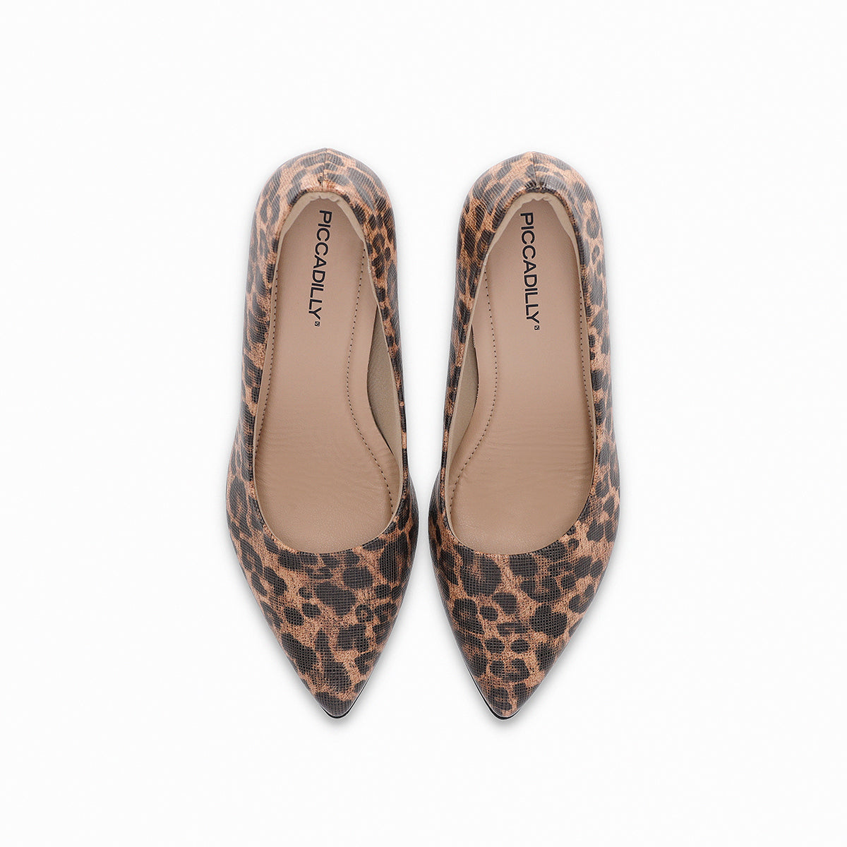 Zapatilla dama de tacón alto cuadrado y puntera almendrada color animal print plantilla cómoda