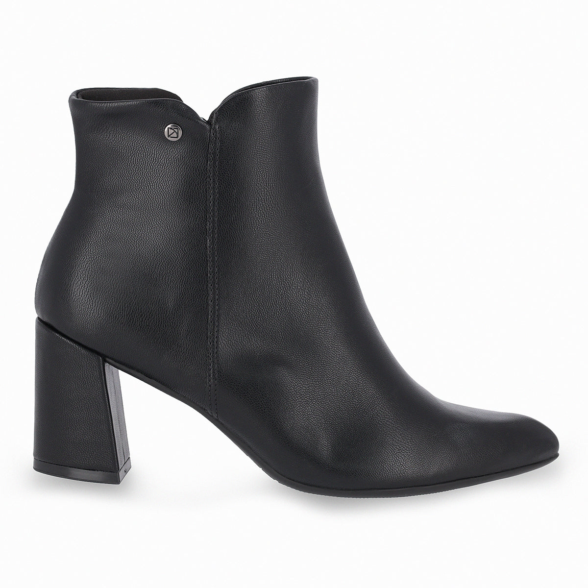 Botín color negro al tobillo tacón alto 6.5cm con cierre lateral para mujer. Elegante y cómodo, suela adherente, cierre lateral y diseño ideal para juanetes.