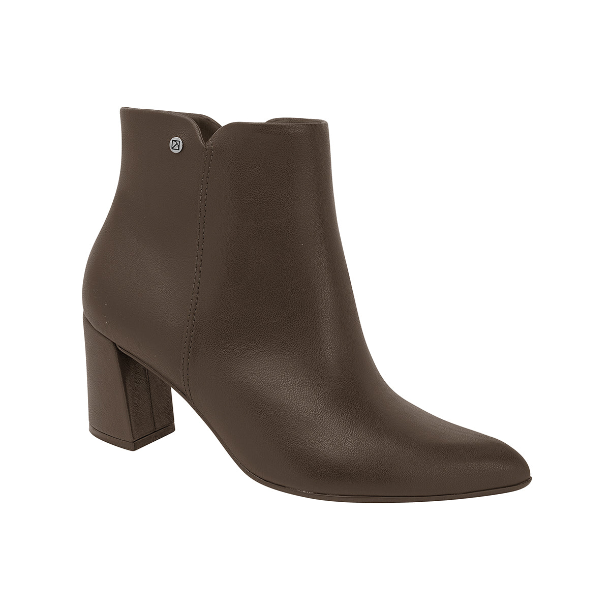 Botín color café oscuro al tobillo tacón alto 6.5cm con cierre lateral para mujer. Elegante y cómodo, suela adherente, cierre lateral y diseño ideal para juanetes.