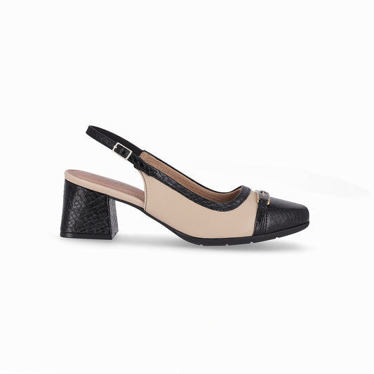 Slingback cap toe puntera cuadrada – Estela