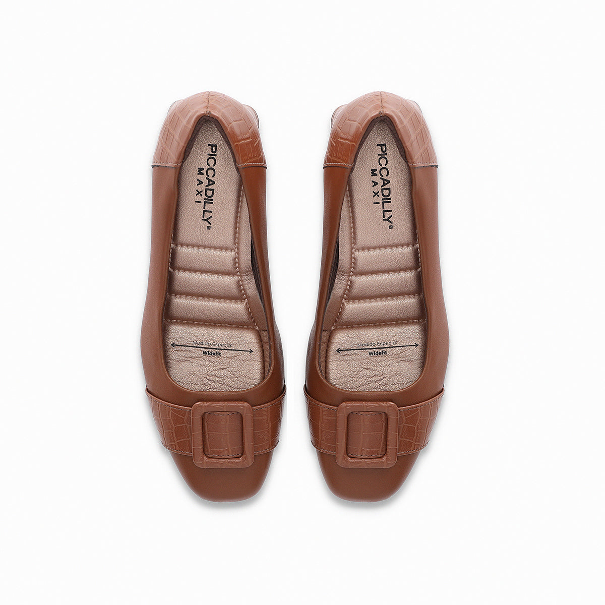 Zapatilla de tacón medio con hebilla croco – Estela