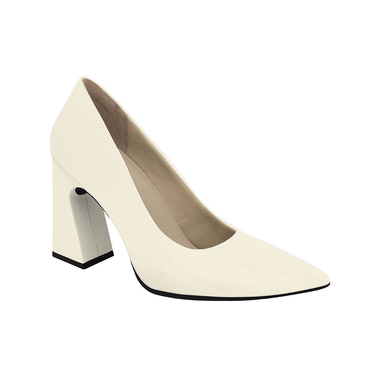 Zapatilla blanca de tacón alto con forma de campana 9 cm para mujer