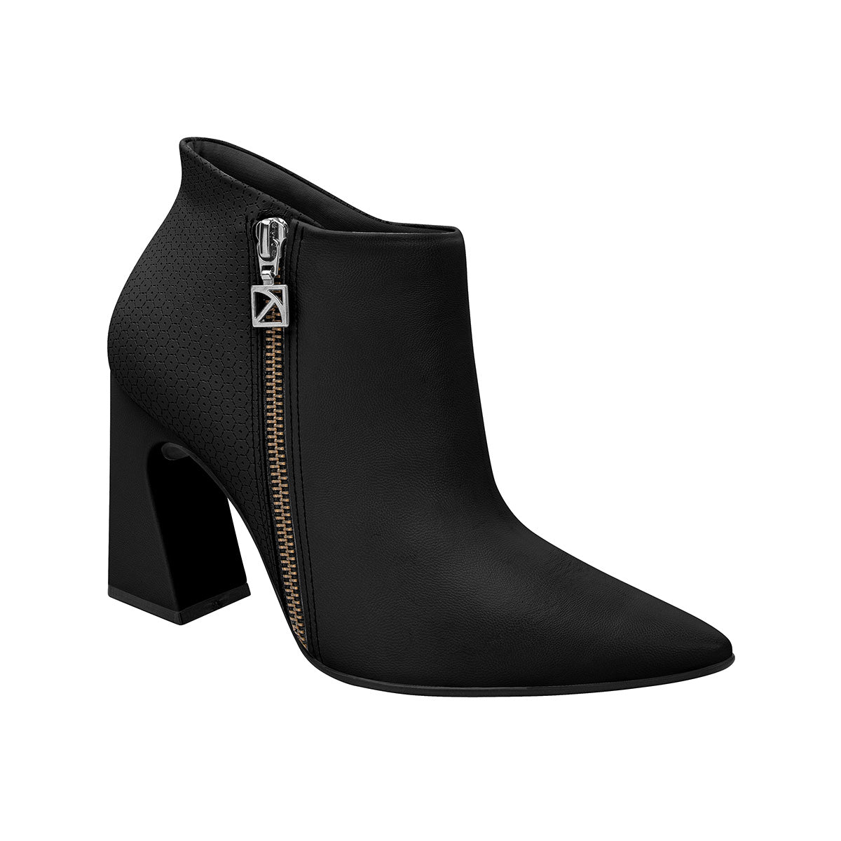 Botines para mujer al tobillo tacón alto con cierre color negro puntera afilada tacón de 9cm