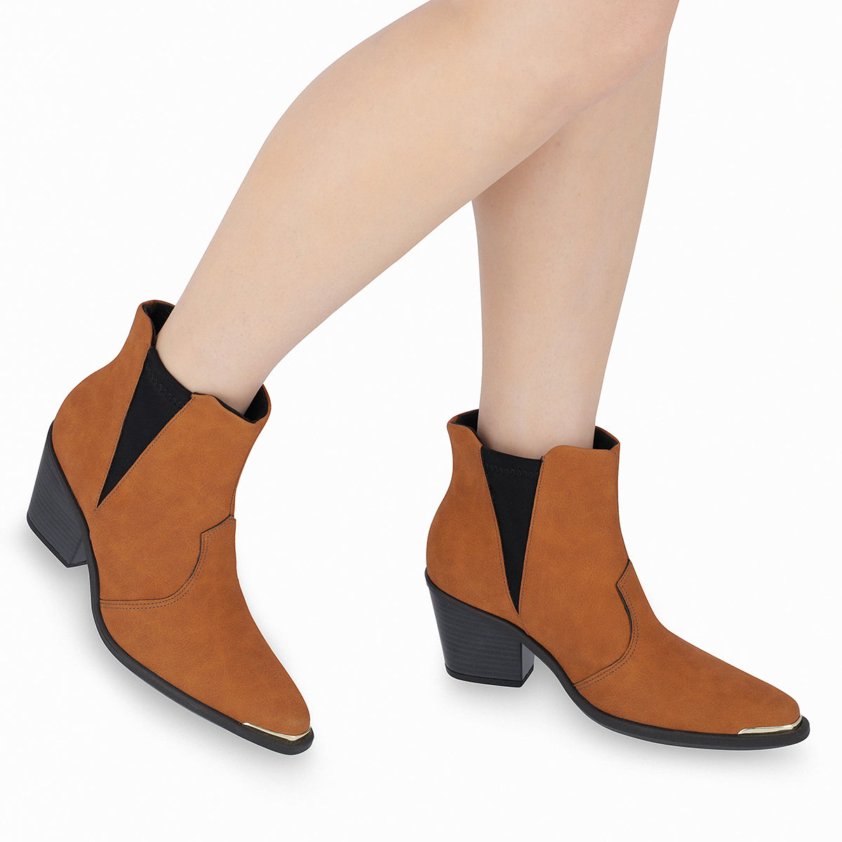 Bota Western al tobillo de tacón medio