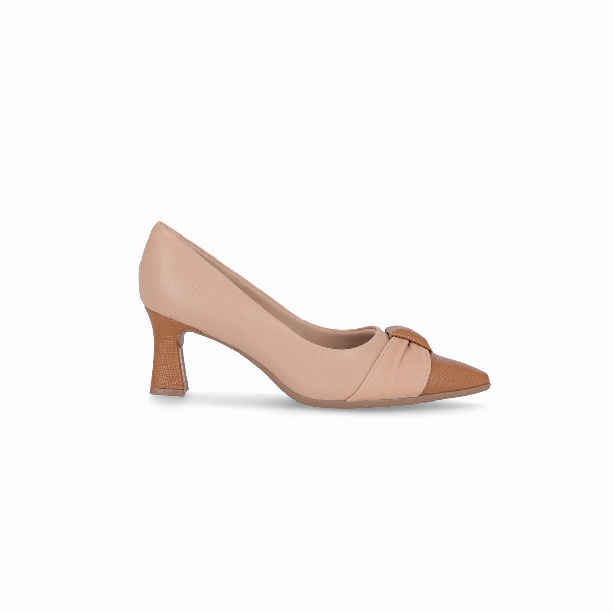 Zapatilla tacón alto con textura en punta – Irene