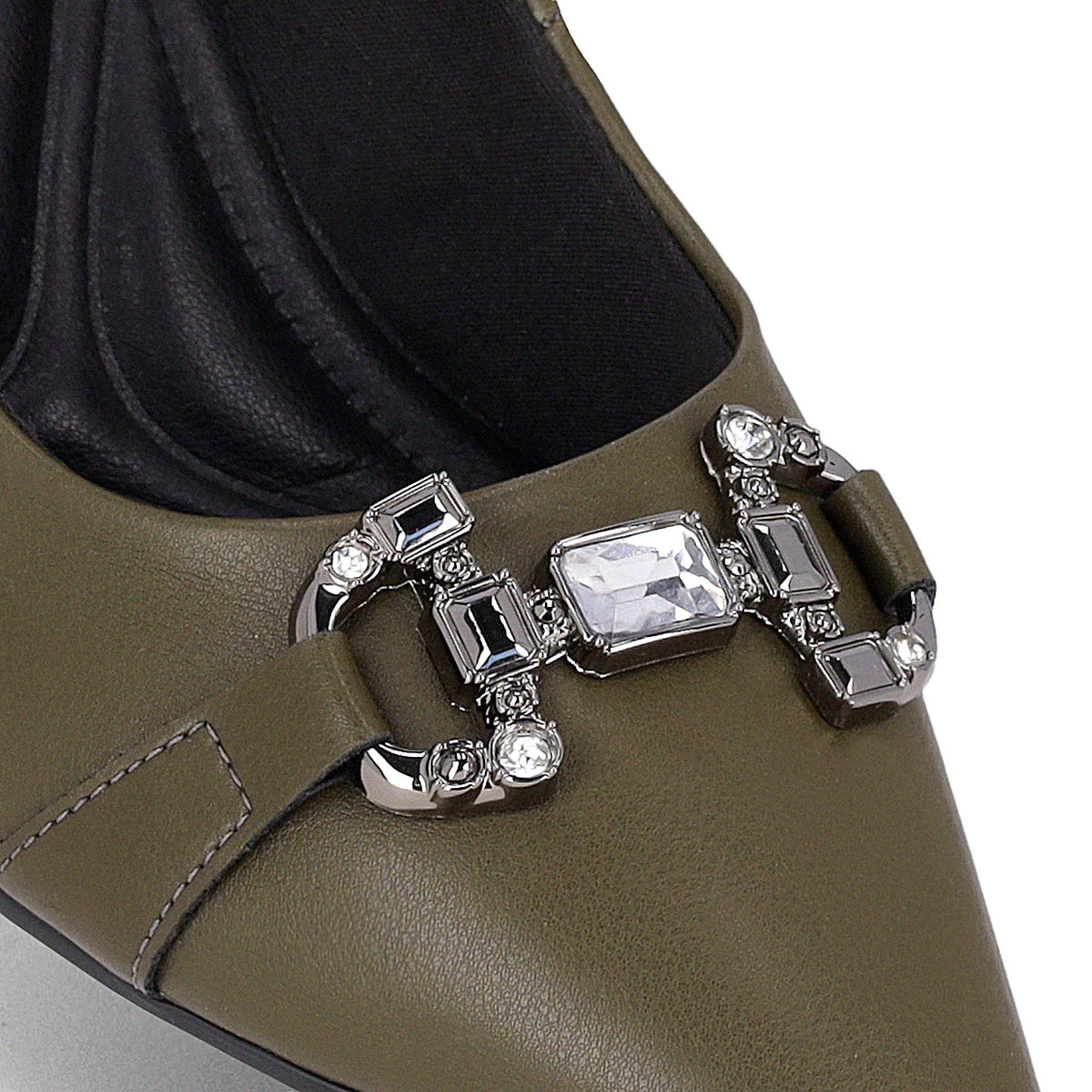 Zapatilla tacón alto con aplicación y piedras – Irene