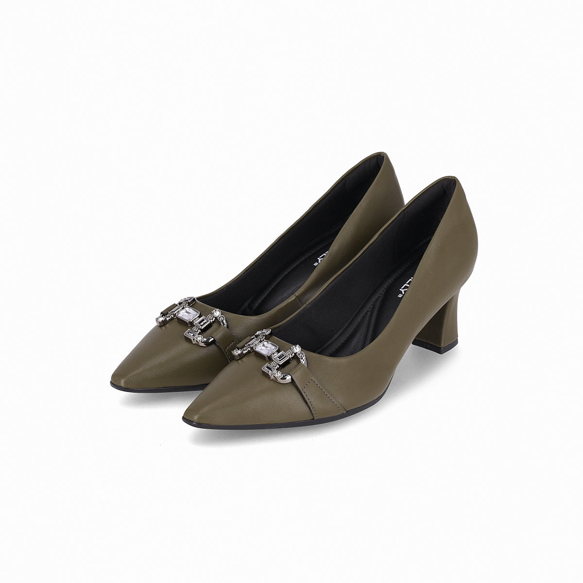 Zapatilla tacón alto con aplicación y piedras – Irene