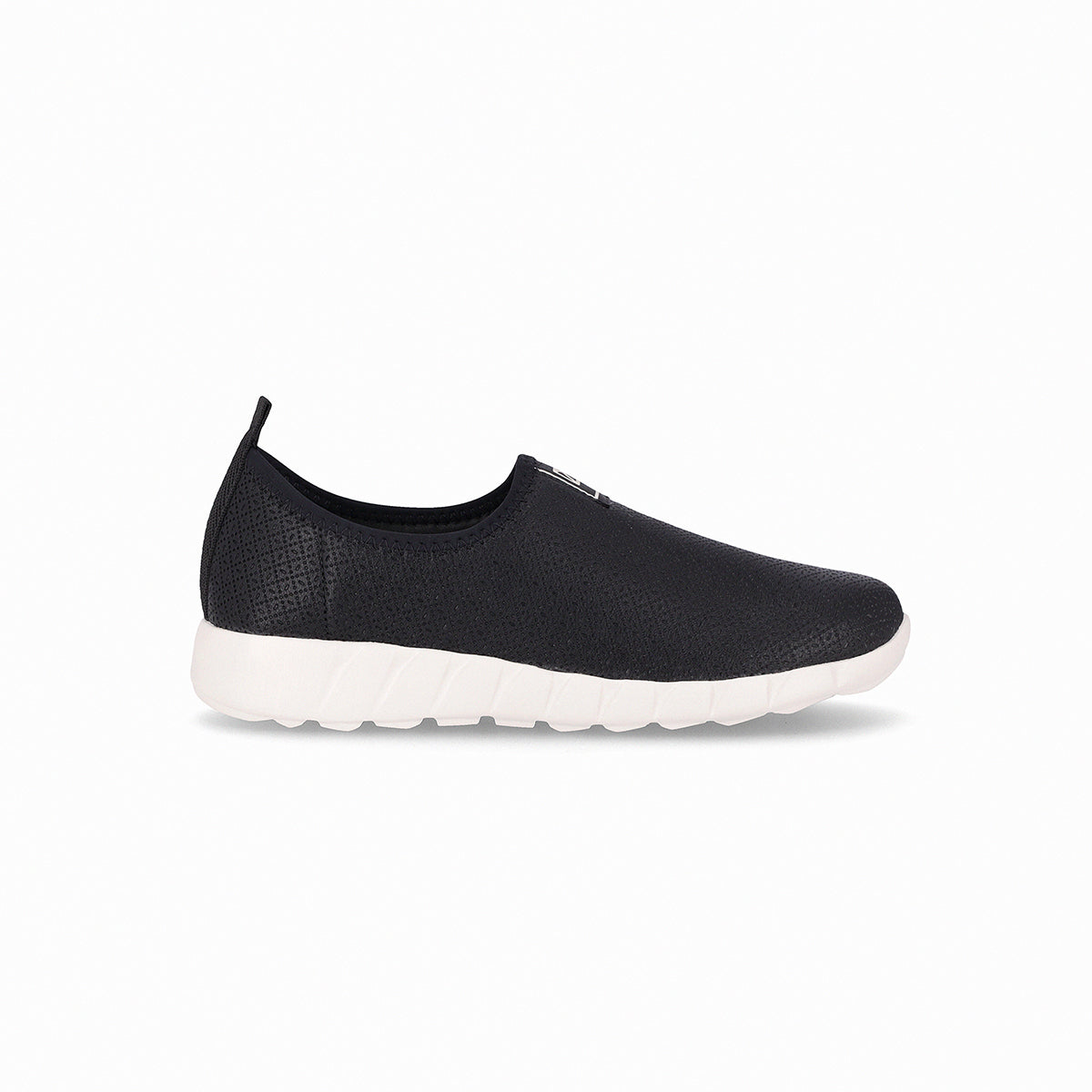 Tenis minimalistas color negro casuales cerrados para mujer, colección Eliane, cuña media 3.5 cm. Estilo casual, versátil y cómodo con amortiguación.