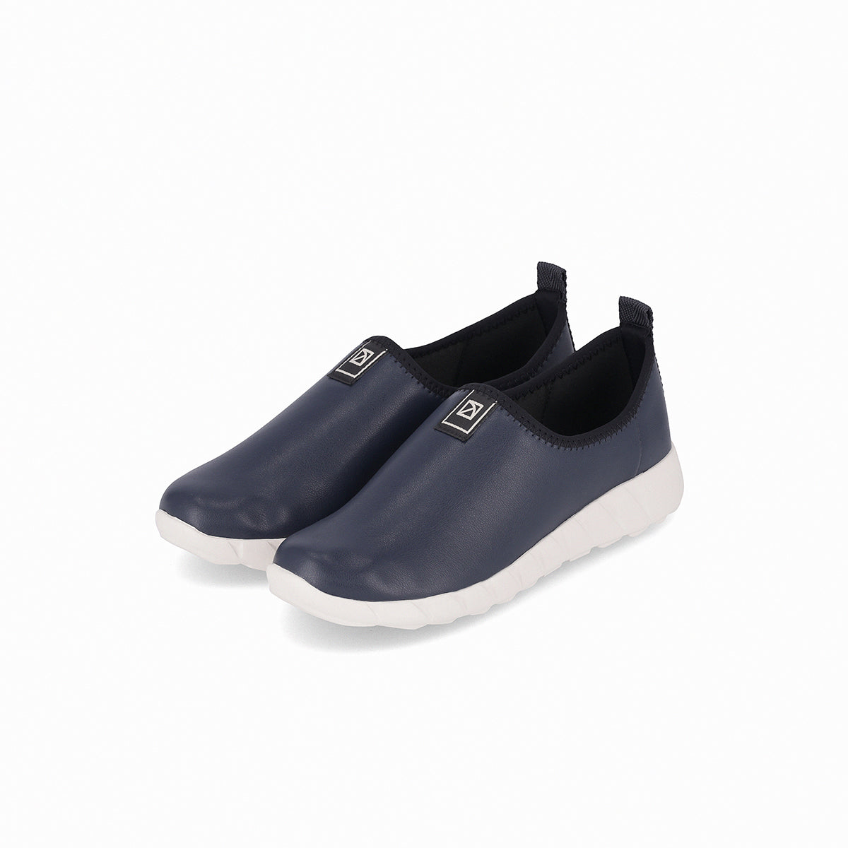 Tenis minimalistas color azul marino casuales cerrados para mujer, colección Eliane, cuña media 3.5 cm. Estilo casual, versátil y cómodo con amortiguación.