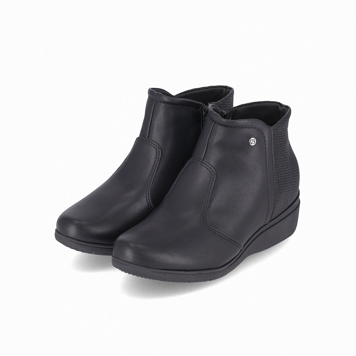 Botín Beth al tobillo de cuña baja básico para mujer negro