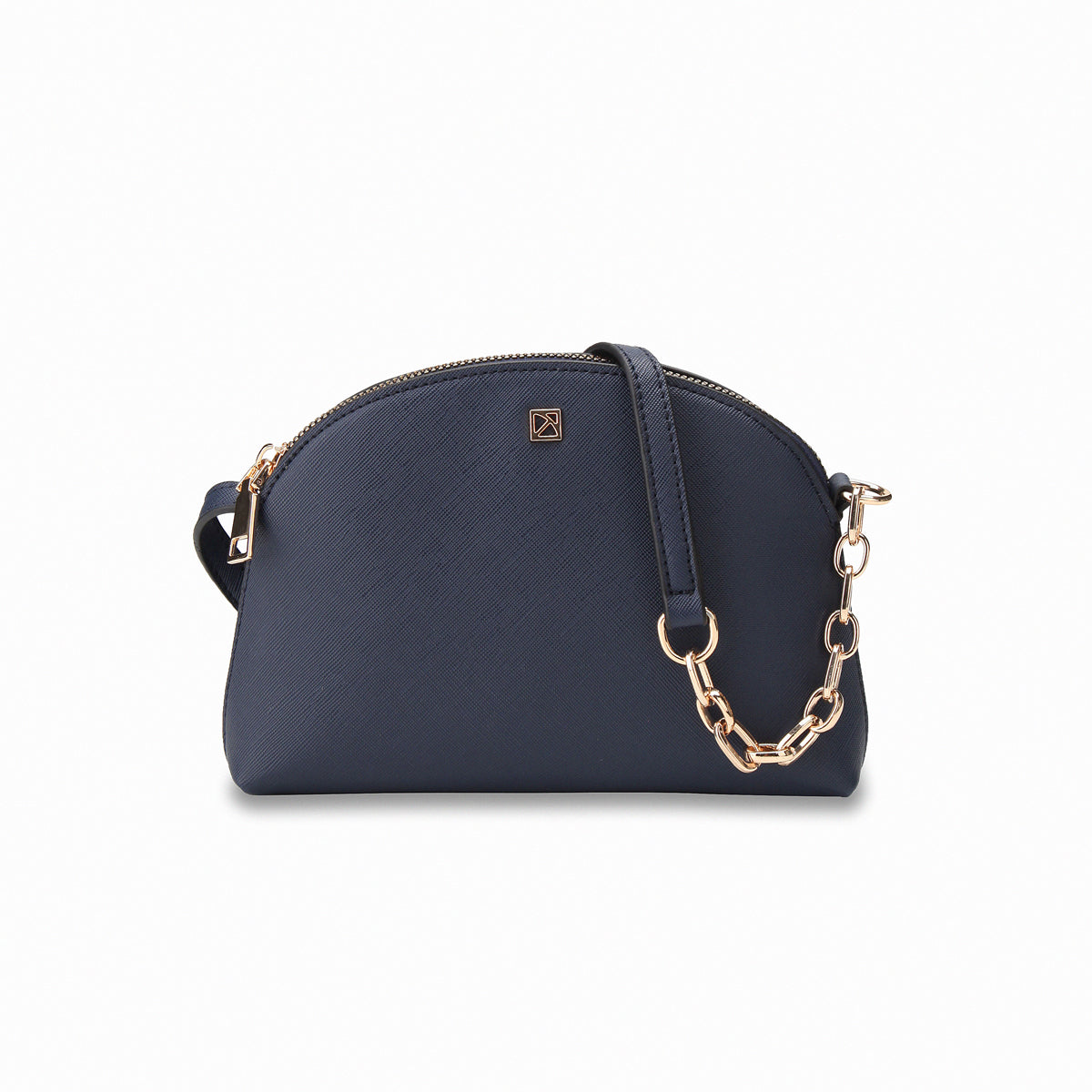 Bolsa crossbody de asa dual con cadena