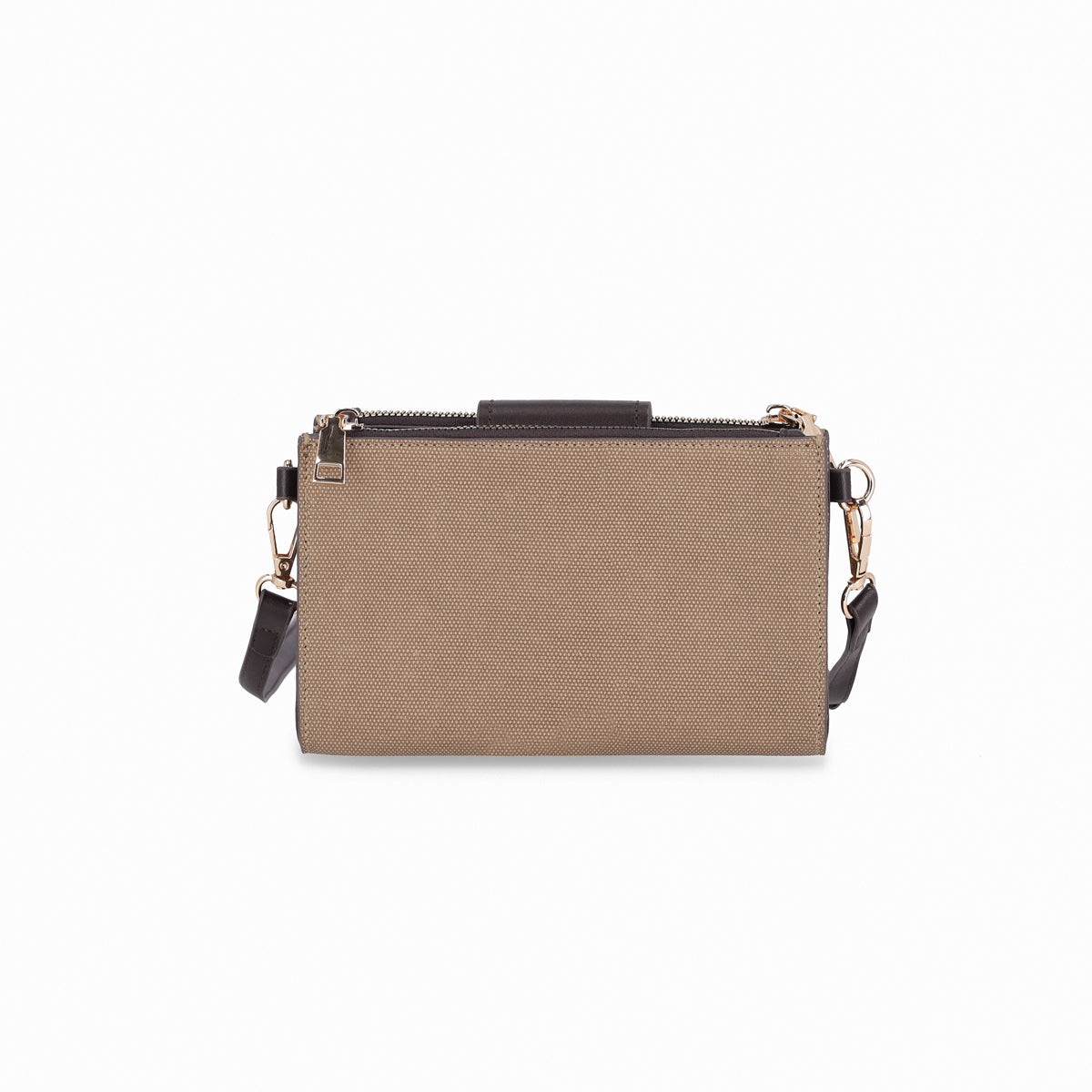 Bolsa crossbody con textura y cuatros compartimentos