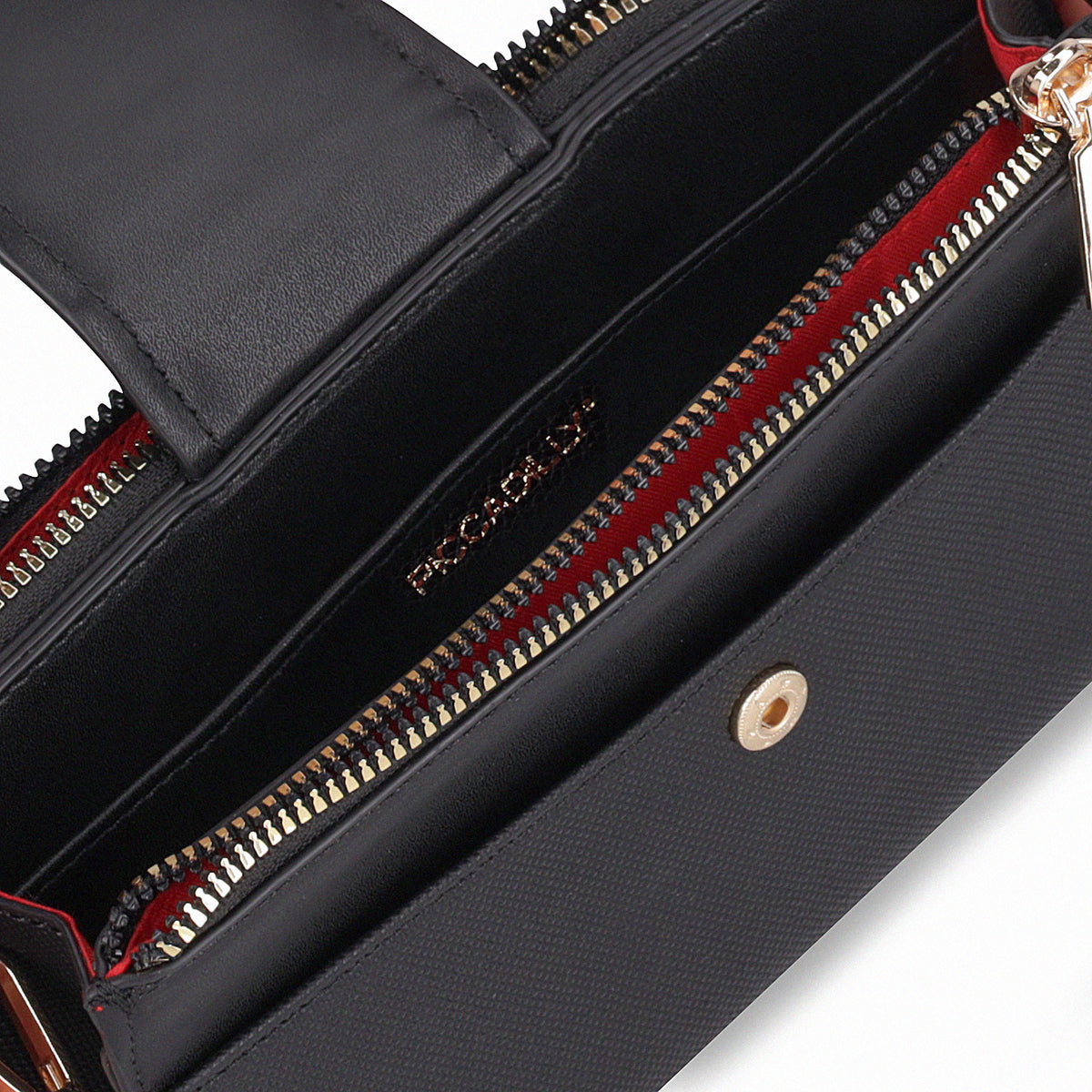 Bolsa crossbody con textura y cuatros compartimentos