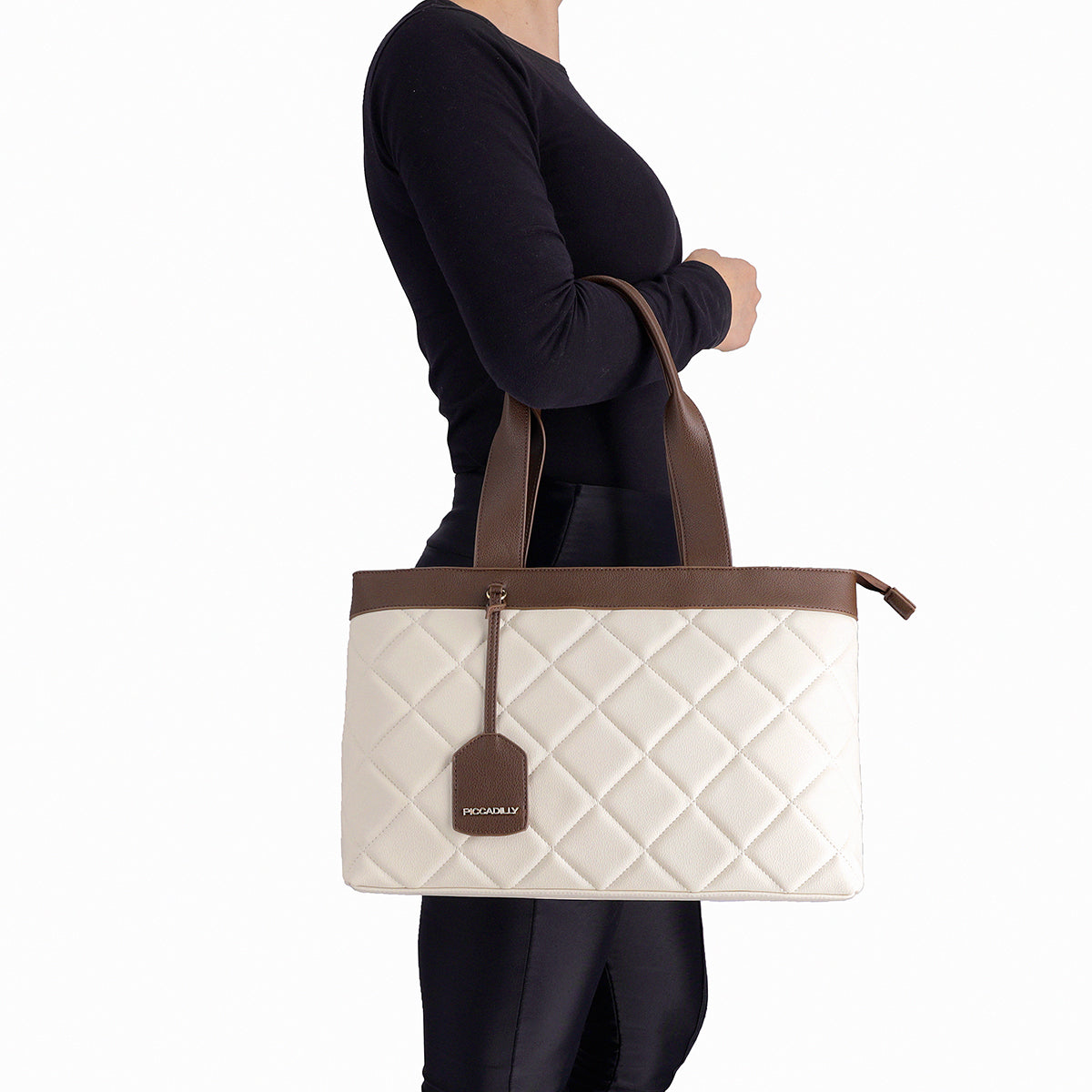 Bolsa satchel acolchada elegante