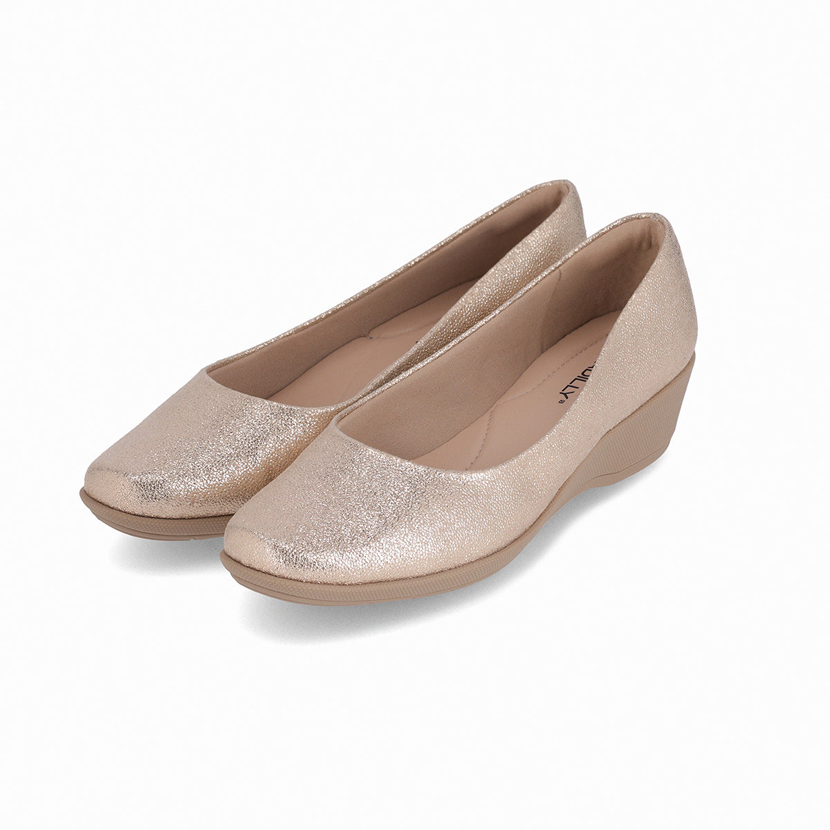 balerina basica ivone de tacon medio corrido para el diario para mujer oro