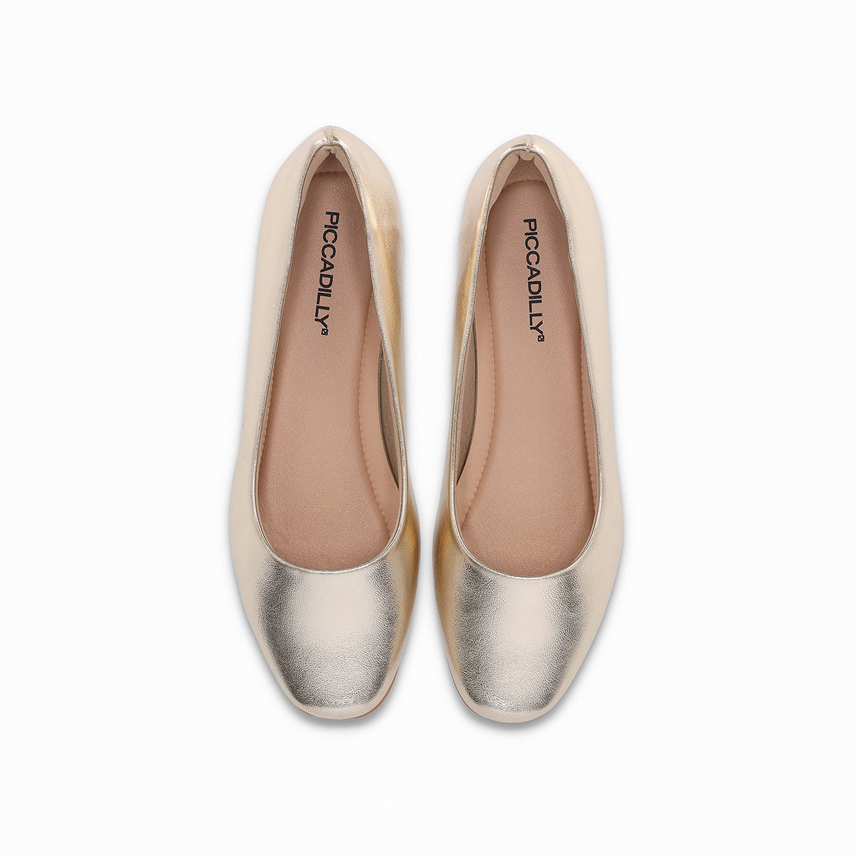 balerina basica raquel de tacon bajo para el diario para mujer oro