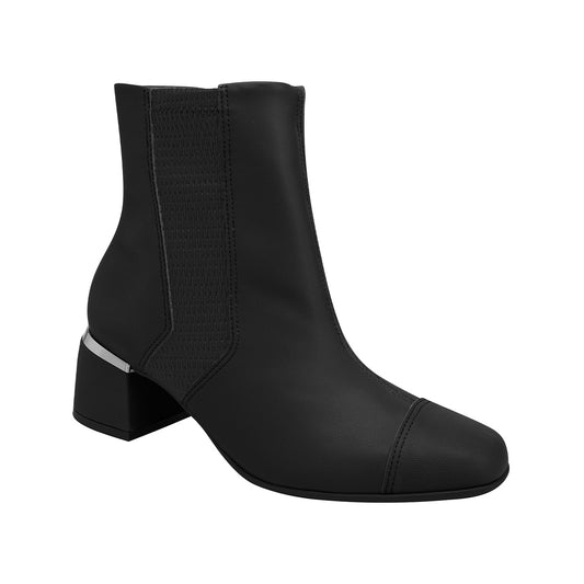 bota estela arriba del tobillo de tacon medio de vestir para juanetes para mujer negro