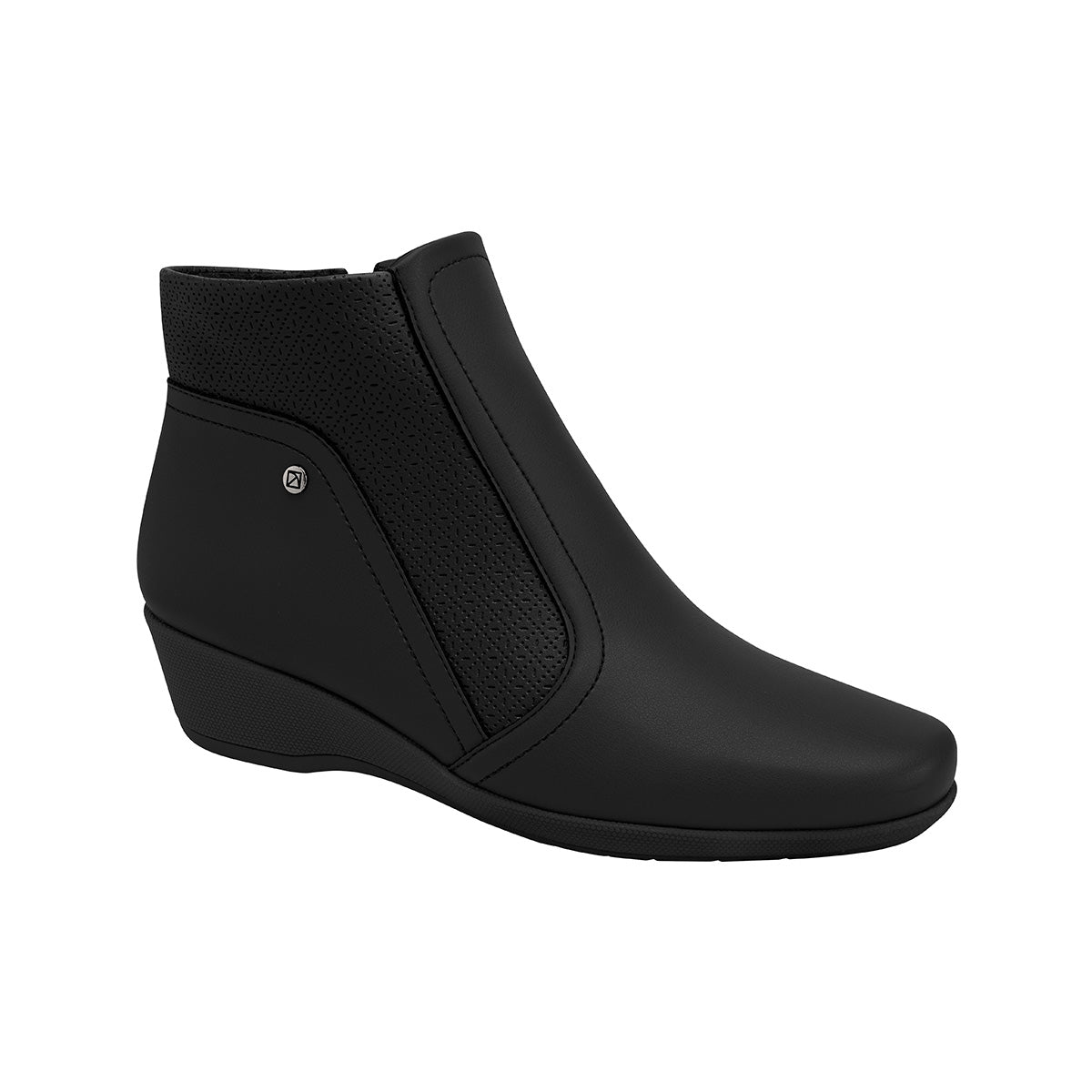 botin basico ivone al tobillo de tacon bajo corrido para mujer negro. botines para mujer. botín para invierno.
