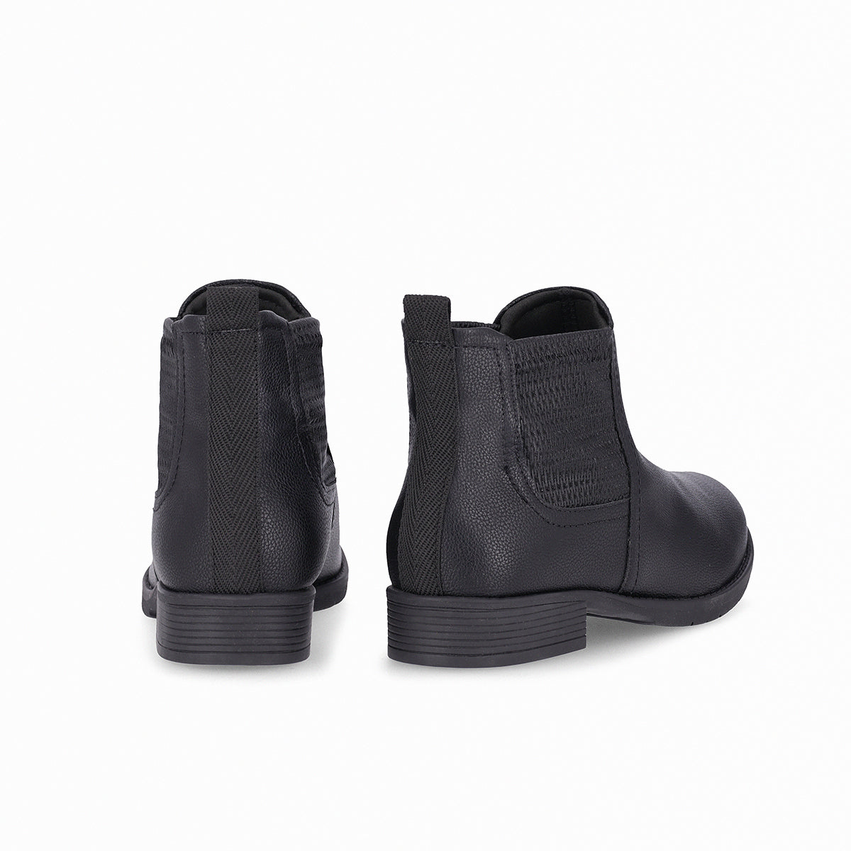 botín casual leci al tobillo de tacón bajo con elástico negro