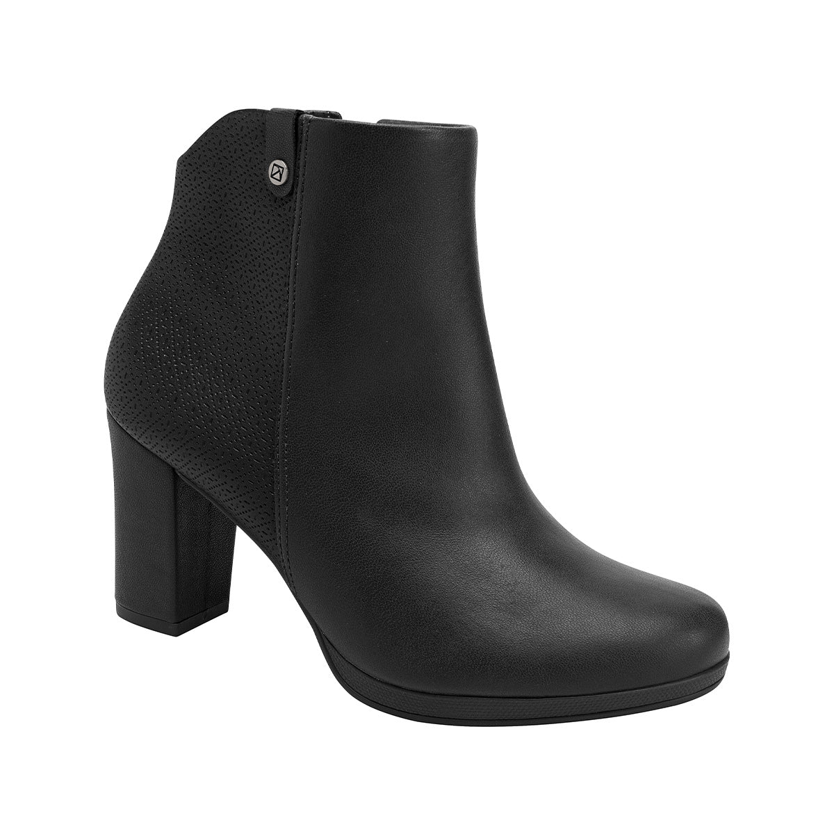 botin deise al tobillo de tacon alto grueso basico negro para mujer