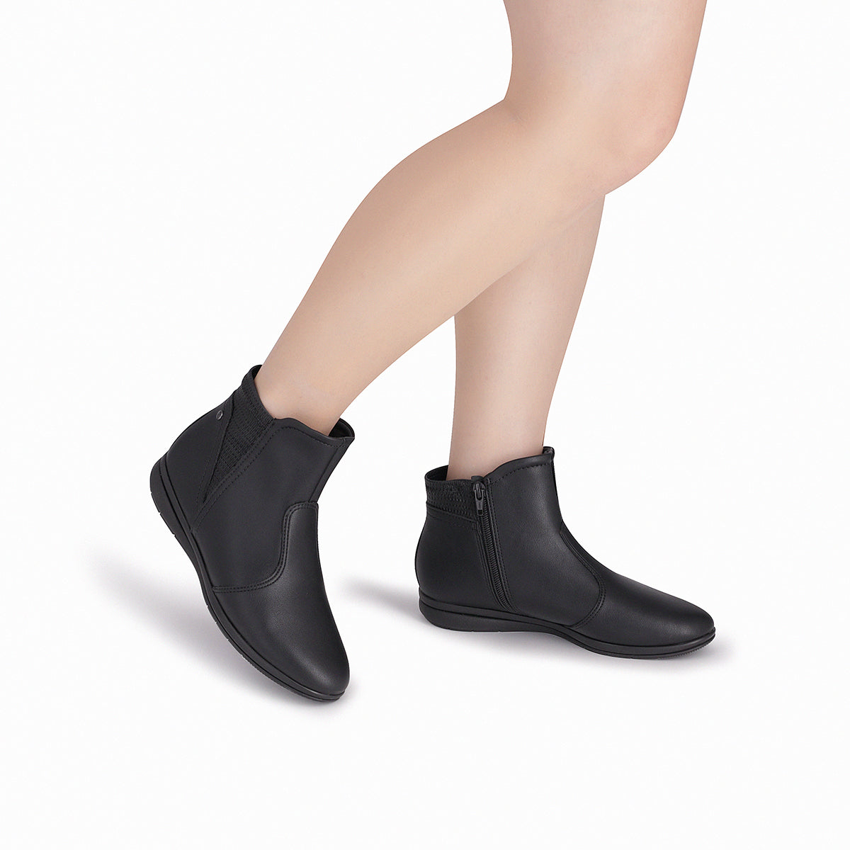 botines negros al tobillo con cierre lateral para mujer