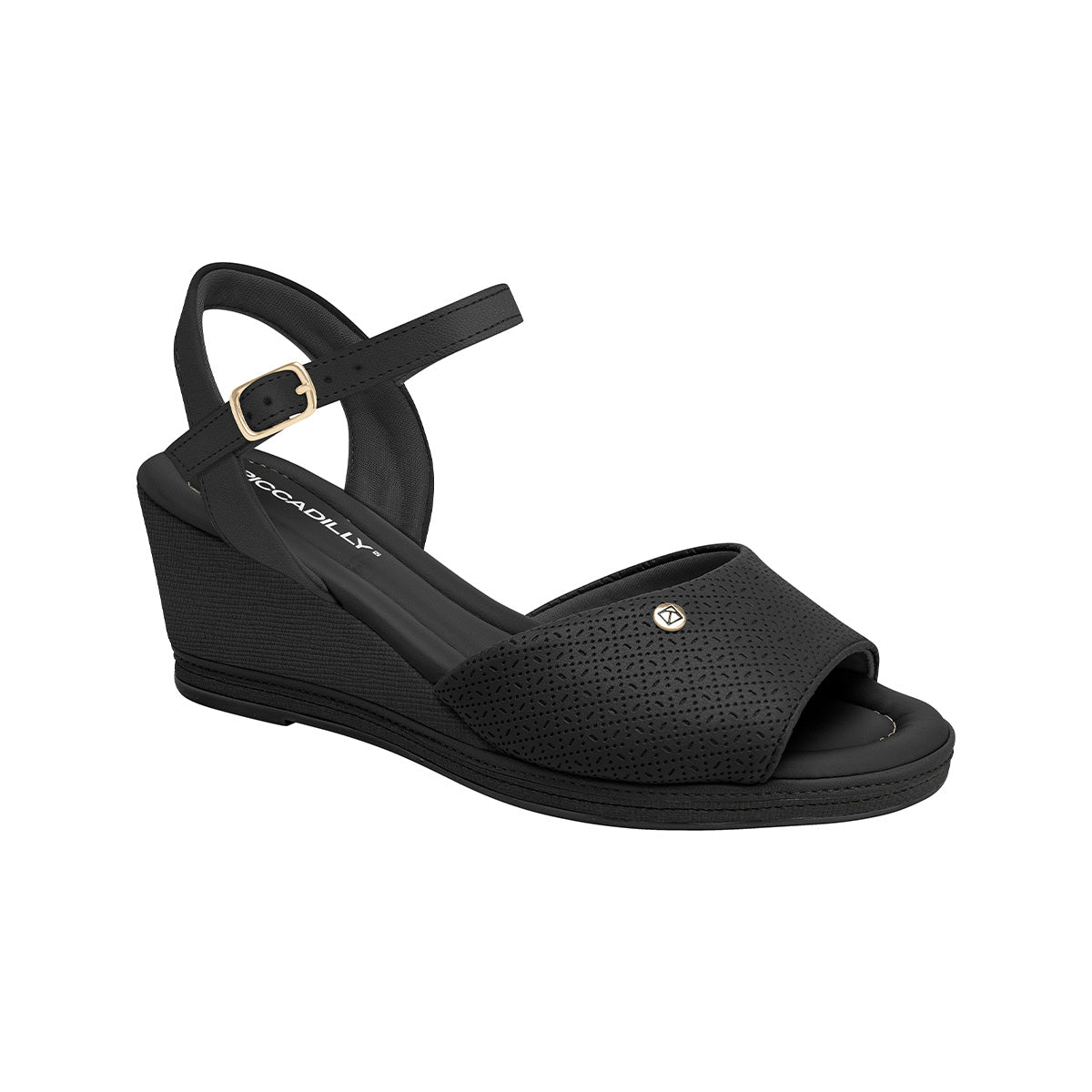 sandalia alice de tacon alto corrido para el diario para mujer negro