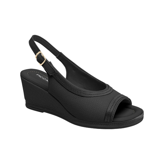 sandalia sling back alice de tacon alto corrido destalonado para mujer negro