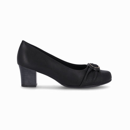 Zapatilla tacón medio con detalle de elipse al frente - Laura