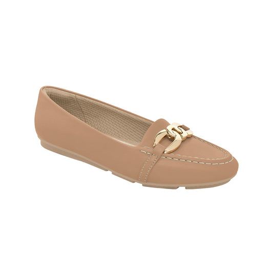 Mocasín de cuña baja con cadena frontal tipo hebilla - Michele