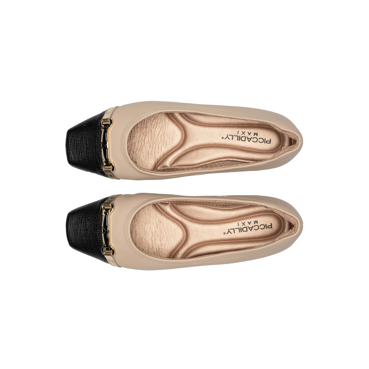 Balerina cap toe con hebilla y puntera cuadrada – Fernanda