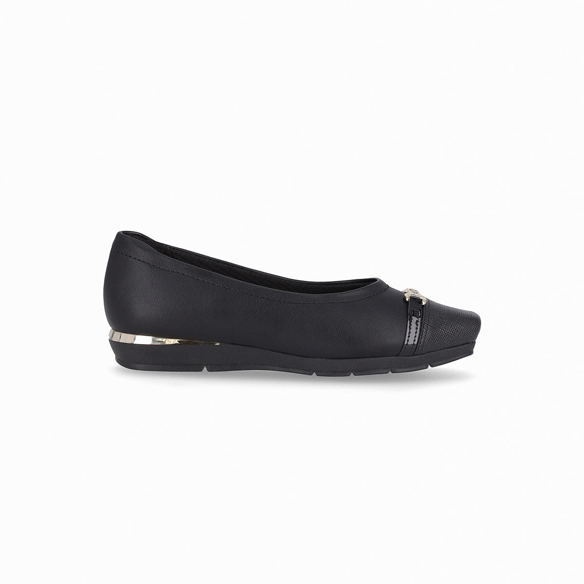 Balerina cap toe con hebilla y puntera cuadrada – Fernanda