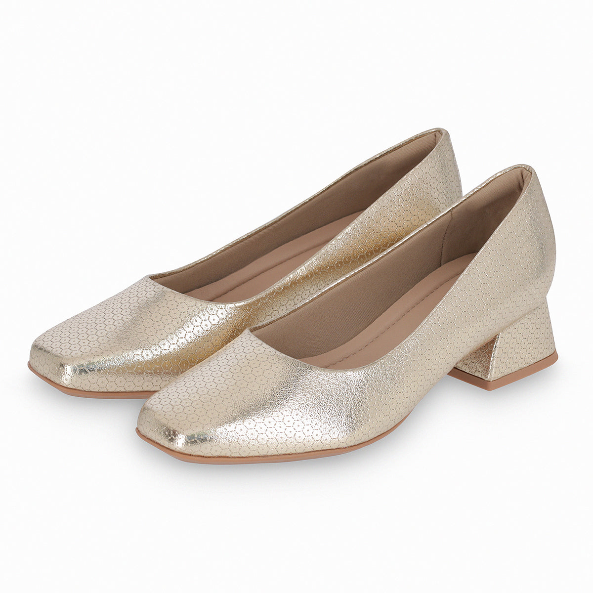 Zapatilla tacón medio 3.5 cm diseño texturizado – Tati